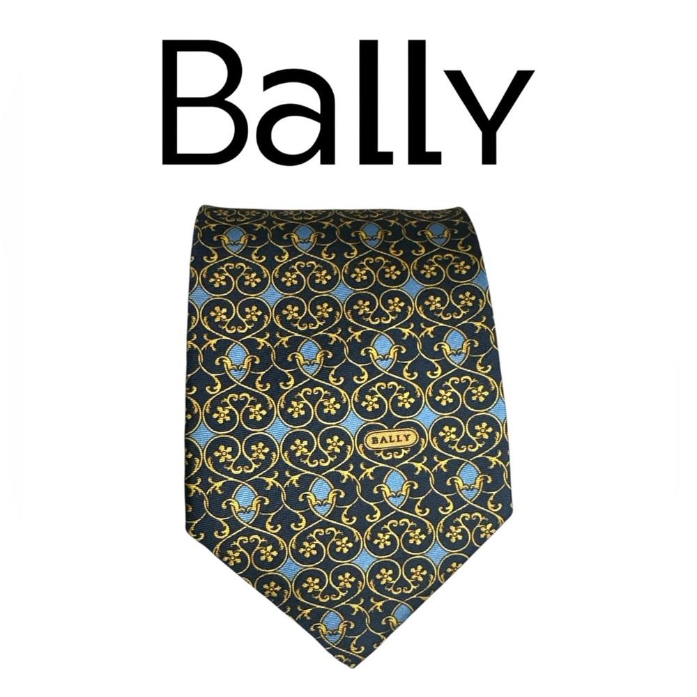 Bally Black and Gold Ornate Tie